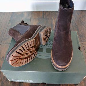 Timberland Courmayeur Valley Espresso Brown Suede Chelsea Boots - Size 7